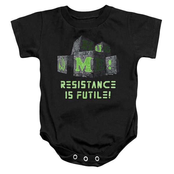 STAR TREK : BORG BLOCKS INFANT SNAPSUIT Black SM (6 Mo) Online Hot Sale