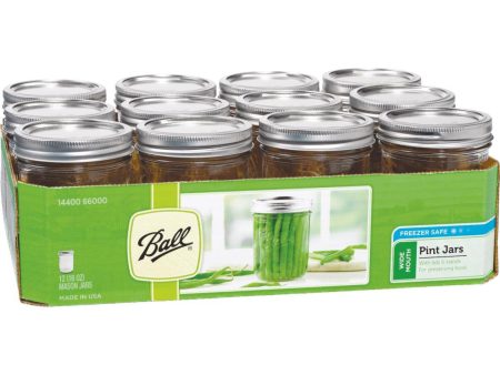 Ball Pint Wide Mouth Can-Or-Freeze Mason Canning Jar (12-Count) Sale