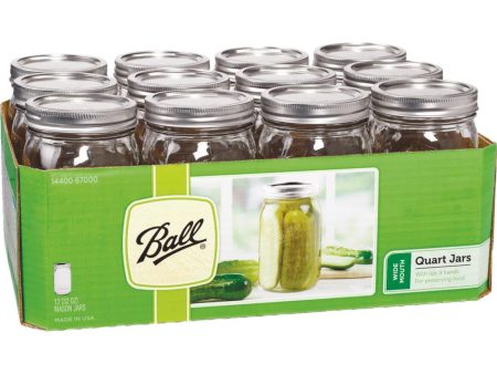 Ball 1 Quart Wide Mouth Mason Canning Jar (12-Count) Online Sale