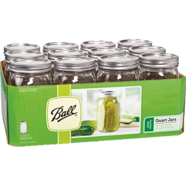 Ball 1 Quart Wide Mouth Mason Canning Jar (12-Count) Online Sale